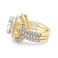 thumbnail image 4 of 3 1/2 Ct Cushion & Round Cut Lab Created Moissanite Diamond Engagement Ring & Double Wedding Band Halo Bridal Set, Wedding Rings Bands in 10k Yellow Gold 3.50 Cttw, G-H/VVS1 Gift Jewelry-4.5, 4 of 6