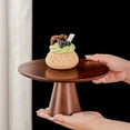 thumbnail image 3 of Elegant Wood Cake Stand - High Footed Dessert Display Plate for Cakes Cupcakes and Pastries Perfect for Weddings, 3 of 6