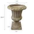 thumbnail image 4 of WRXELAN  20'' Antique White MGO Garden Urn Planter, Square Outdoor Decorative Flower Pot with Drainage Hole & Plug, Large Classical Planter for Patio Garden Porch Decor（1PCS）, 4 of 9