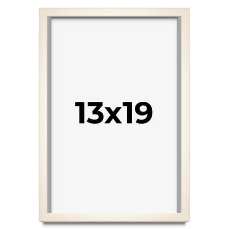 13x19 Frame White Wheat Solid Wood Picture Frame | Moulding Width 0.75 Inches | Interior Depth 0.5