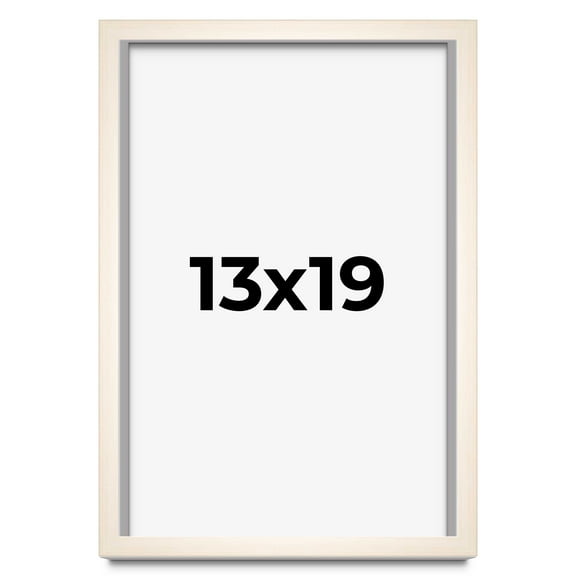 13x19 Shadow Box Cream of Wheat White Washed Display Frame | 0.875 Inches Deep Solid Wood Shadowbox