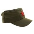 thumbnail image 6 of China Gifts Cotton Unisex Vintage Red Star Green Flat Military Hats Patrol Army Cap OLIVE DRAB, 6 of 8