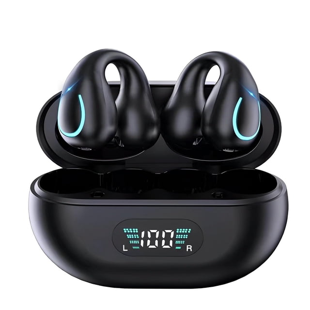Auriculares de Conducción Ósea QAWDAWM Con Clip De Oído Abierto Bluetooth 5.3