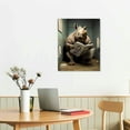 thumbnail image 2 of Nawypu  Bathroom Wall Décor, Canvas Wall Art, Modern Gallery Decor Print Painting Rhino Animal Theme Picture Artwork for Walls Ready to Hang, 2 of 4