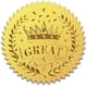 thumbnail image 1 of 100 sellos de certificado autoadhesivos con relieve dorado para sobres y diplomas., 1 of 8