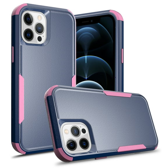 iPhone 13 Pro Case , [ Blue   Pink ] Shockproof Heavy Duty Armor Protective Phone Cases Hard Rugged Bumper Cover for iPhone 13 Pro 6.1 inch
