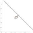thumbnail image 4 of Auriga Fine Jewelry 925 Sterling Silver Puffed Heart Anklet 10inchfor Women, 4 of 7
