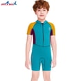 thumbnail image 3 of Niños trajes de baño Sunprotection traje de buceo ultrafino Neopreno Nylon traje de baño de una sola pieza para el buceo juvenil Snorkeling Surfing Natación amarillo M Methold OD003672-02, 3 of 7