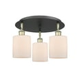 thumbnail image 2 of Innovations Lighting  Cobbleskill - 3 Light 17" Flush Mount Black Antique Brass/Matte White, 2 of 5