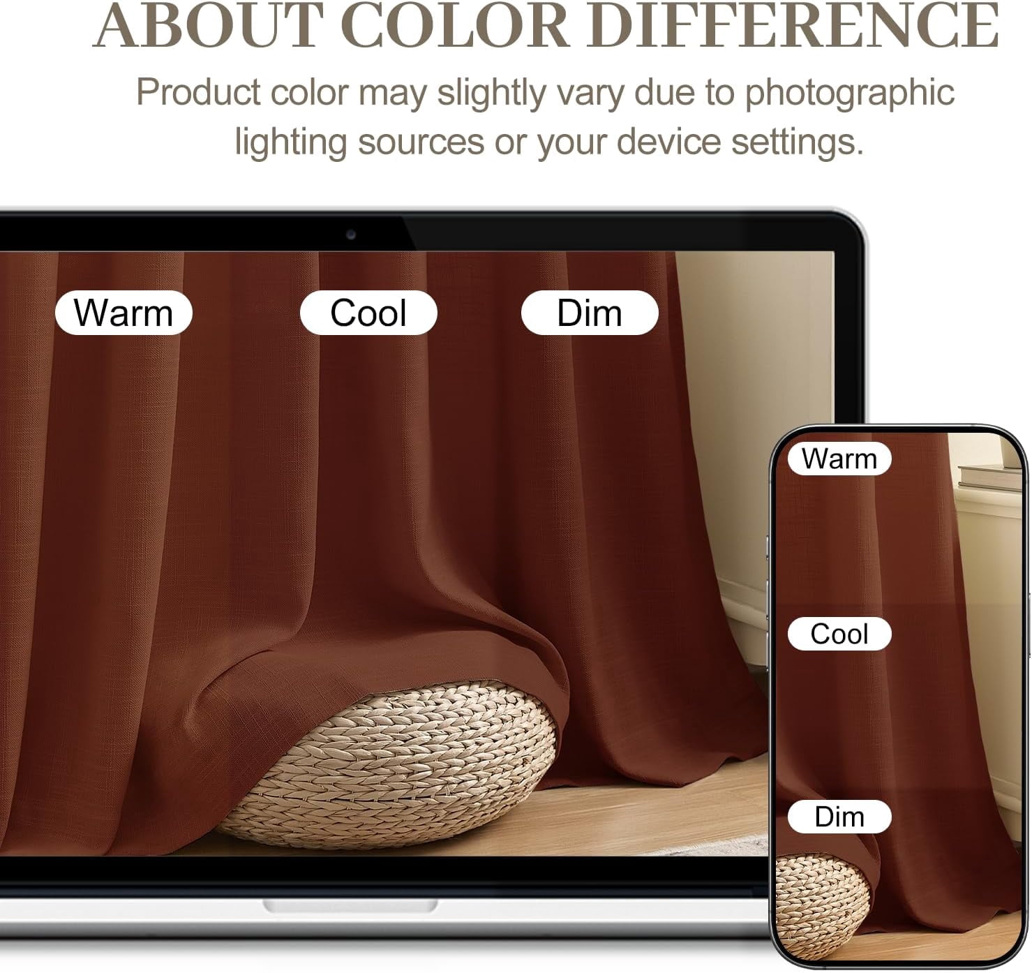 Galenzoov 40×84 inch 2 Panels Pinch Pleated Linen Curtains for Home, Light Filtering Airy & Privacy Protection Breathable Window Drapes for Bedroom, Living room, Office, Chestnut Brown