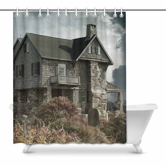 MKHERT House Shower Curtain Bath Curtain Waterproof fabric Polyester Curtains 60x72 inch