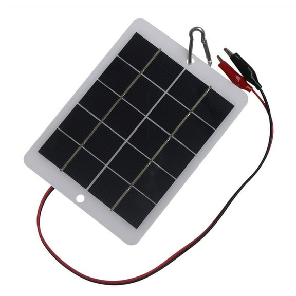 10W 5V Portable Solar Panel with Clip for Outdoor Battery Charging Polycrystalline Silicon,High Efficiency,Waterproof,160x120mm,Black,for Lamps,Fans,Pumps