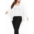 thumbnail image 4 of Women's Loose Fit 3/4 Sleeves Kimono Style Cover Up Solid Cardigan S-3XL Made in USA, 4 of 4