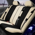 thumbnail image 5 of TLH Beige Black Light & Breezy Flat Cloth Seat Covers Combo Set, Airbag Compatible, Universal Fit for Cars, Auto, Trucks, SUV…, 5 of 11