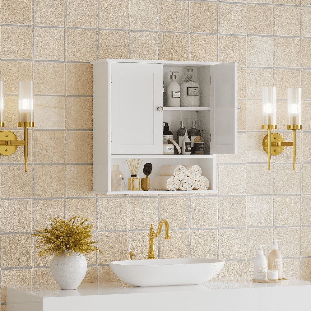 Perfume Closet スタンドミラー ホワイト ZENSTYLE Over The Toilet Wood Storage Cabinet, Bathroom Space