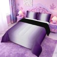 thumbnail image 2 of meiyoeat purple White Gradient Full Size Comforter Sets,Modern Minimalist Geometric Lines Bedding Comforter Set,Reversible,3pcs,1 Comforter and 2 Pillowcases, 2 of 7