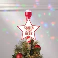 thumbnail image 3 of 14.5in 21 LED Light Santa Stop Here Christmas Tree Topper Red, 3 of 3