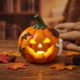 thumbnail image 2 of Tryvkinvive Skull Light Up Pumpkin Decor,Halloween Jack O Lantern LED Lamp,Tabletop Ornament Halloween Decoration for Indoor Home,Haunted House & Party Decor, 2 of 8