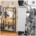 thumbnail image 3 of 5-Tier LED Bookshelf, Display Shelf with Light, LED Bookcase with Metal Frame, Corner Standing Etagere Organizer Tower Bookcase for Living Room, Bedroom, Office, 3 of 8