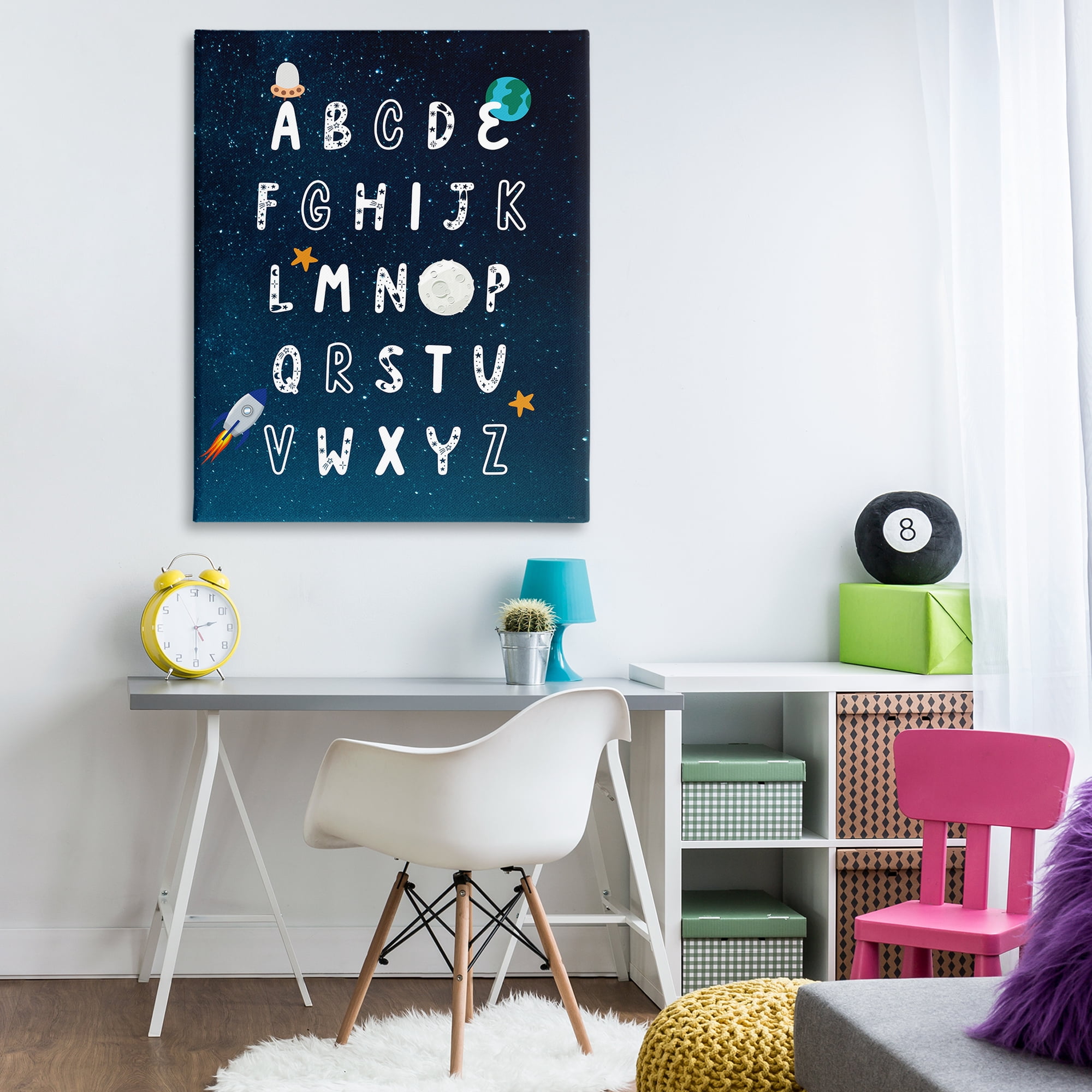 Stupell Industries Astronomy Alphabet Chart Novelty Painting Gallery Wrapped Canvas Art Print Wall Art, 36 x 48