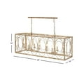 thumbnail image 4 of DecMode 48" x 18" Gold Metal Distressed Caged 8 Light Chandelier with Link Style Chain, 1-Piece, 4 of 11