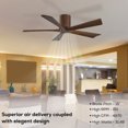 thumbnail image 6 of Matthews Fan Company IR5H-WN-WA-52 IRENE 52" Walnut Hugger Ceiling Fan with 5 Blades, Remote and Wall Control, Indoor/Outdoor Damp Rated, 6 of 6