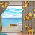 thumbnail image 4 of Splicing Pattern Pizza Doodle Semi Sheer Curtains Window Voile Drapes Panels Treatment-55X78in for Living Room Bedroom Kids Room, 4 of 4