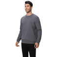 thumbnail image 3 of Zfeel Men's Crewneck Sweatshirt, Long Sleeve Cotton and Poly Blend Pullover Fleece, Iron Grey, 4XL, 3 of 5