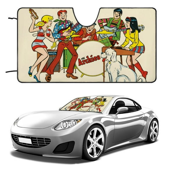 The Archies-theme Windshield Sun Shade Front Protector Folding Car Sun Visor Blocks Uv Rays Keeps Your Vehicle Cool52in*28in(130cm*70cm)