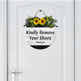 thumbnail image 5 of Kurmntregon Kindly Remove Your Shoes Front Door Sign Shoes Off No Shoes Wooden Door Hanger For Outdoor Indoor Window Wall Yard Home Decorations Round 11", 5 of 7