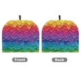 thumbnail image 2 of HELLHERO Teapot Cover Not Easily Deformed Rainbow Wave Pattern Coffee Pot Cloth Covers Dust Proof Polyester Canvas for Hotel, 2 of 8