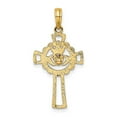 thumbnail image 2 of Auriga Fine Jewelry 14K Two-tone Gold Claddagh Cross Charm for Women (L - 27.8 mm, W - 15 mm), 2 of 6