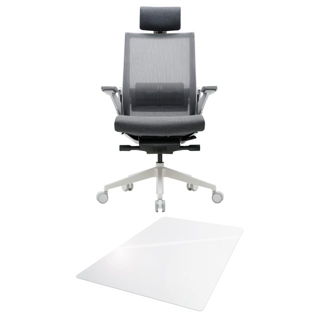 SIDIZ T80 Adjustable Ergonomic Office Chair & Carpet Mat, Light Grey