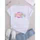 thumbnail image 2 of Camiseta de Verano para Mujer Chic Gradient Letter Print Women's T-Shirt - Casual Crew Neck, Short Sleeve, Stretchy Polyester Blend, Machine Washable - Perfect for Summer & Everyday FashionFather's, 2 of 6