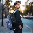 thumbnail image 3 of Psesaysky Galaxy Wolf Feather Girls Boys School Backpacks Large Capacity Shoulder Book Bags, 3 of 7