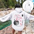 thumbnail image 2 of XIAONU Tokyo Graphic Hoodie For Women Oversized Cherry Blossom Print Pullover Top Soft Casual Travel Hoodies, 2 of 6