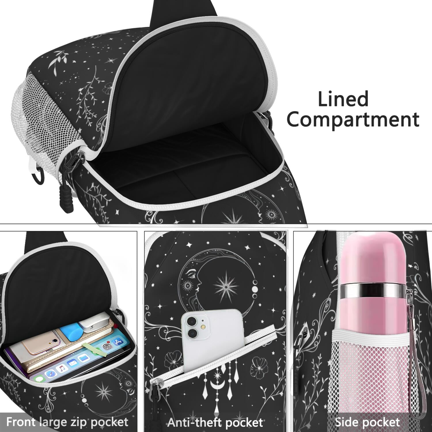 Gothic Nebula and Galaxy Shoulder Backpack Retro Astronomical Print Travel Daypack Spacious & Organized for Biking, Hiking, Commuting