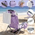 thumbnail image 2 of Ktaxon Tall Backpack Beach Chair, 5-Position Protable  Beach Chair, Light-Weight Foldable Camping Chair with Back Storage Bag & Cooler Pouch and Side Bags for Beach Poolside (Purple Tribal Print), 2 of 9