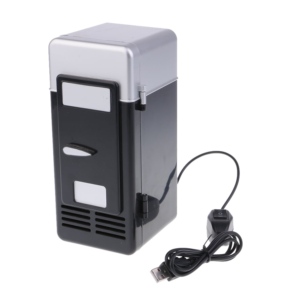 5V Mini Fridge Portable Heat Cool Can Beverage USB Refrigerator LED Red New 