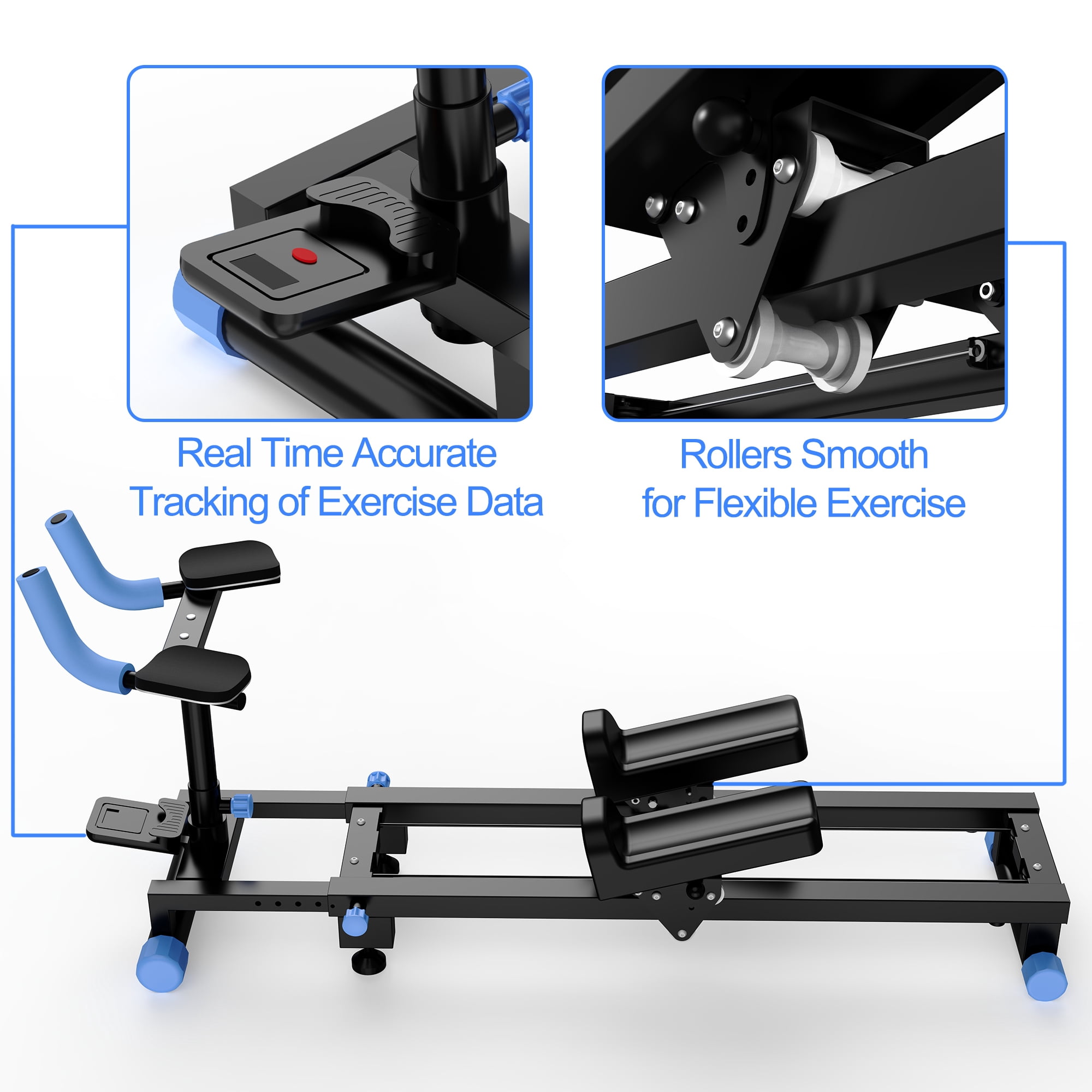 Leumius Crawl Spine Stretch Trainer,Full Body Low-Impact Cardio Machine with Adjustable Hand Grips, Knee Support & Steel Frame,Core Training Equipment for Home Gym Office Daily Workout,Blue