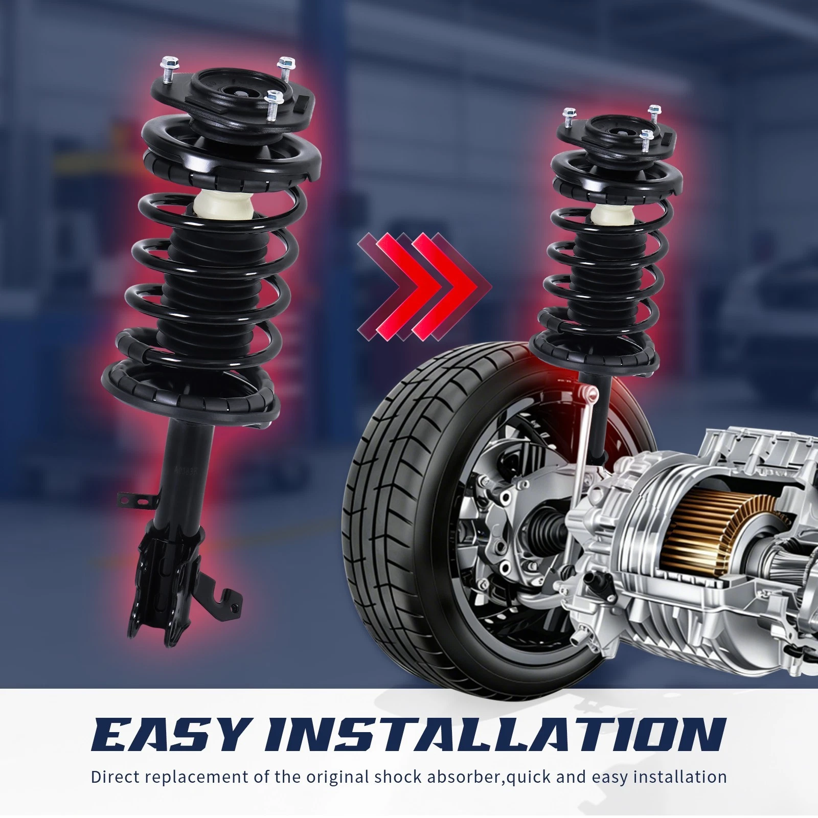 MOSTPLUS Set(4) Front+Rear Complete Shock Struts Assembly for 2007-2011 Toyota Camry
