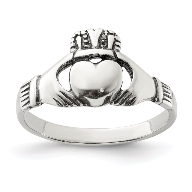 925 Sterling Silver Vintage Claddagh Ring Celtic