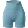 thumbnail image 4 of Women's High Waist Fitness Shorts - Nylon Spandex, Tummy Control, 4-Way Stretch - Yoga Running Gym Wear, 4 of 4
