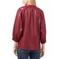thumbnail image 4 of Vince Camuto Women's Faux Leather Split Neck Top Red Size Small, 4 of 4