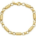 thumbnail image 4 of 14K Yellow Gold Polished And Grooved Fancy Link Men's Bracelet (Width 5.4) (Length 5.4) - Jbsp, 4 of 5