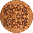 thumbnail image 1 of Ahgly Company Indoor Round Oriental Orange Industrial Area Rugs, 6' Round, 1 of 4