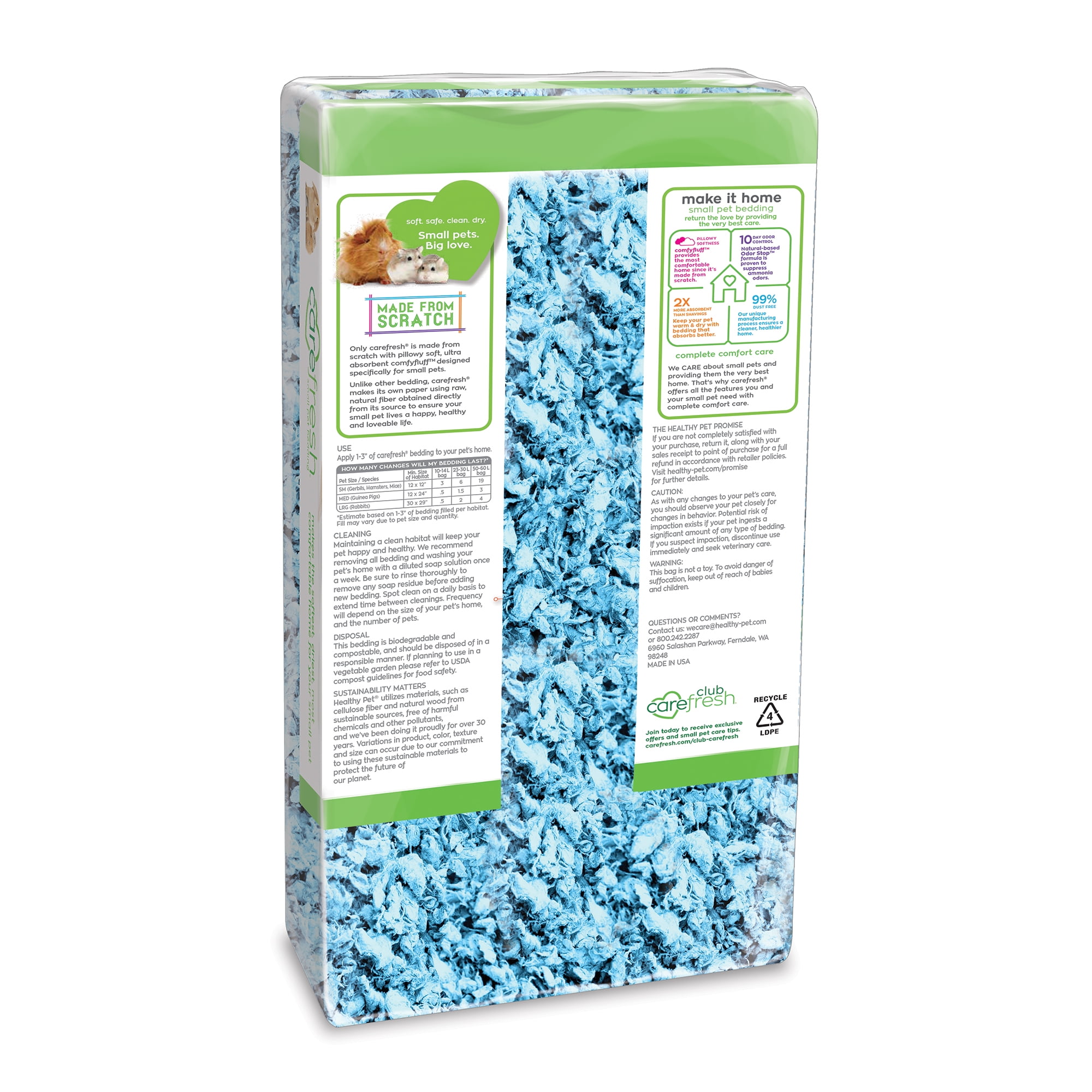 hamster bedding blue