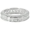 PORI Jewelers Micropave CZ Sterling Silver Princess-Cut Eternity Band Ring, Available in 7 Sizes