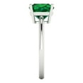 thumbnail image 3 of Solitaire Engagement Ring for Women - 2.5ct Simulated Emerald in 18K White Gold Promise Ring, 3 of 6