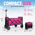thumbnail image 2 of Upgraded Folding Wagon with 5x2" Wide All-Terrain Wheels, Expandable Dual-Layer Utility Wagon with 220lbs Capacity, Lightweight Collapsible Garden Cart for Camping, Shopping, Sports and Fishing,, 2 of 7